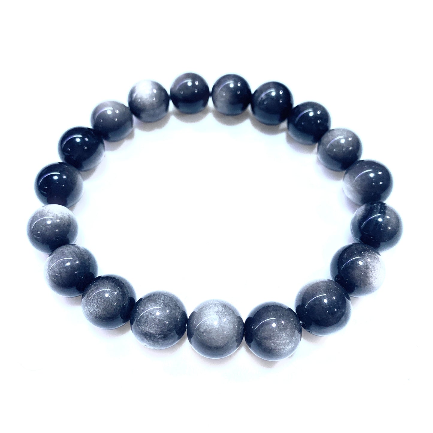 Silver obsidian bracelet